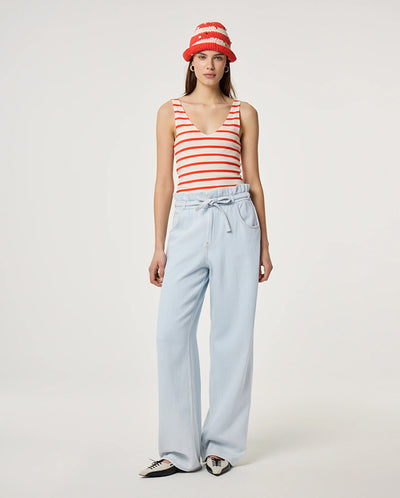 Lena Vest - Cosy White/Tangerine