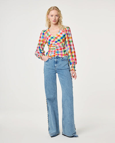 Madeleine Top - Cosy white / Solar Check