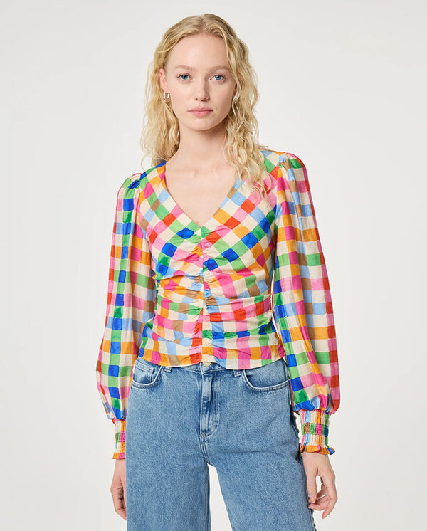 Madeleine Top - Cosy white / Solar Check