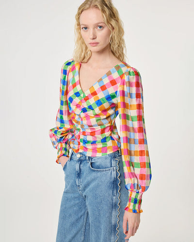 Madeleine Top - Cosy white / Solar Check