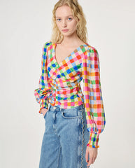 Madeleine Top - Cosy white / Solar Check