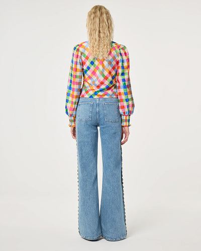 Madeleine Top - Cosy white / Solar Check