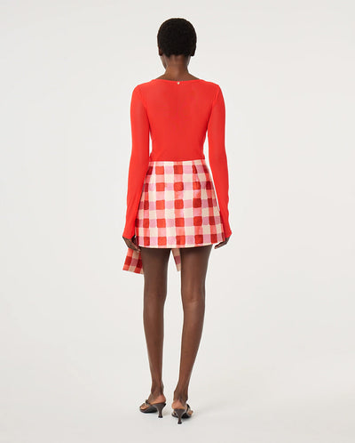 Siona Mesh Top - Red/Pink