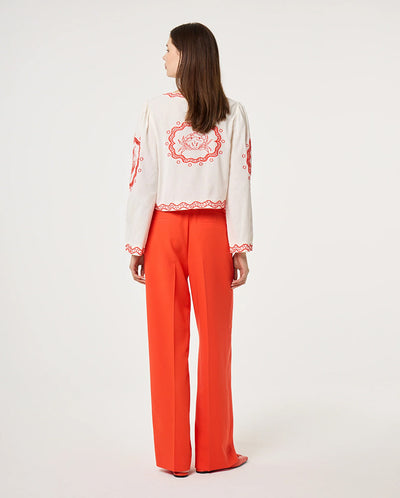 Serviette Tie Top - Cosy White/Red