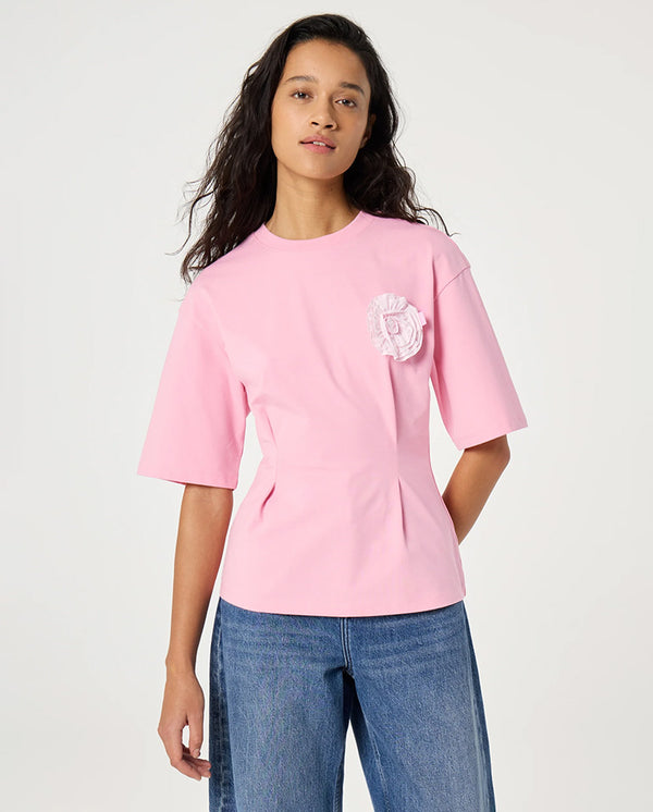 Asta Rosette Tee - Pink