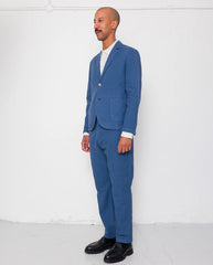 COTTON LINEN BLAZER - WOAD