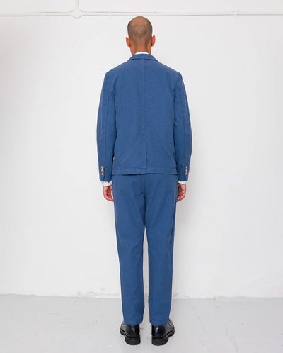 COTTON LINEN BLAZER - WOAD