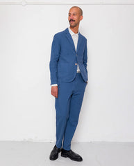 COTTON LINEN BLAZER - WOAD
