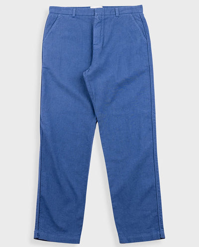 COTTON LINEN TROUSER  - WOAD