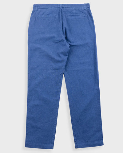 COTTON LINEN TROUSER  - WOAD