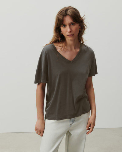 Slouchy V-neck Tee Vintage slate