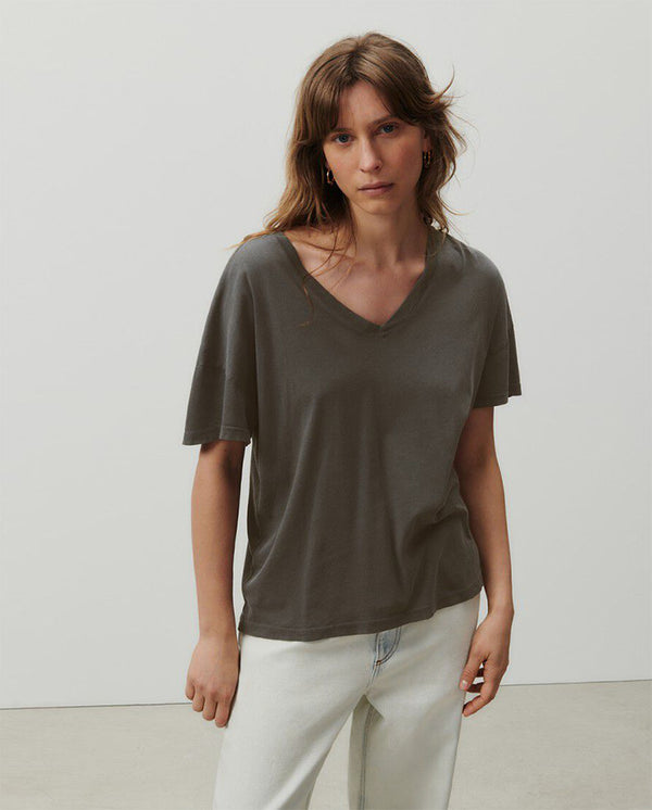 Slouchy V-neck Tee Vintage slate