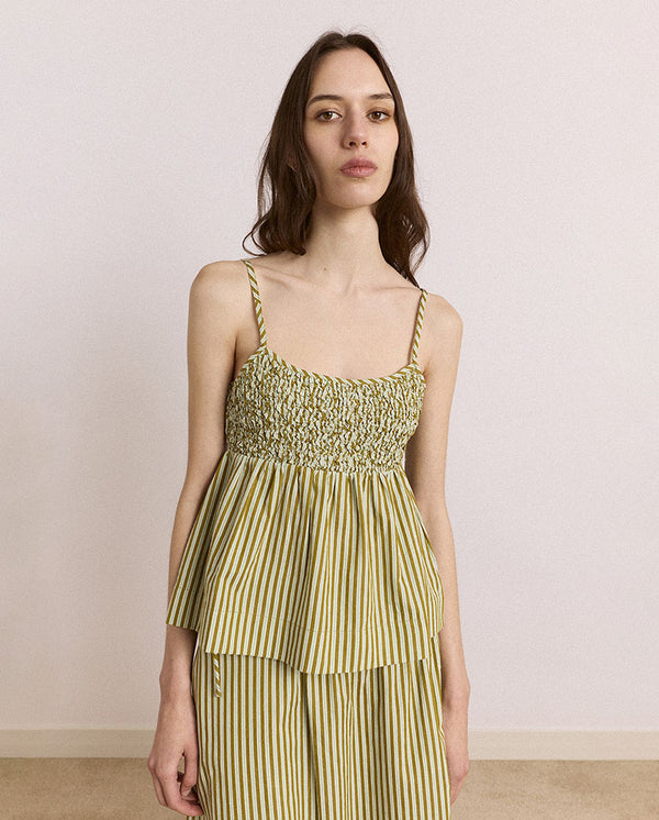 Dinah Cami - Basil Stripe
