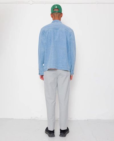 DRAWCORD ASSEMBLY PANT - SILVER GREY COTTON LINEN