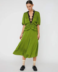 Delicate Tie Band Blouse - Green Flash