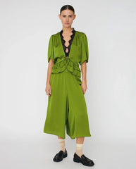 Delicate Tie Band Blouse - Green Flash