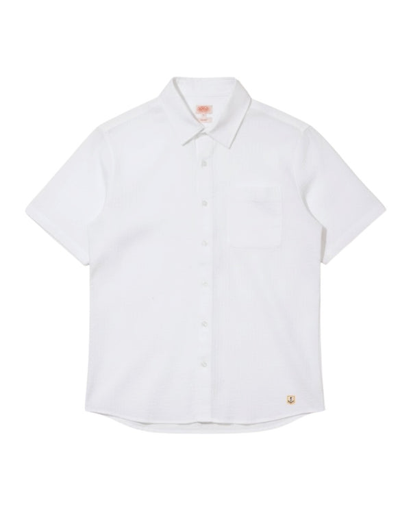 Textured Short Sleeve Shirt - White