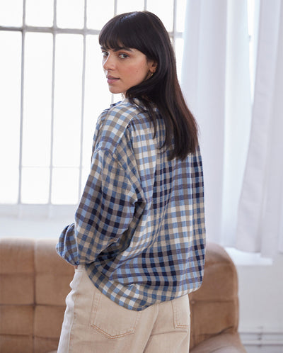 Ella Sedona Check Shirt Multi Beige/Blue