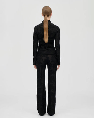 Lurex Devore Jersey Pant - Black