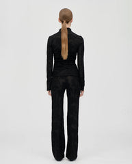 Lurex Devore Jersey Pant - Black
