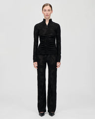 Lurex Devore Jersey Pant - Black