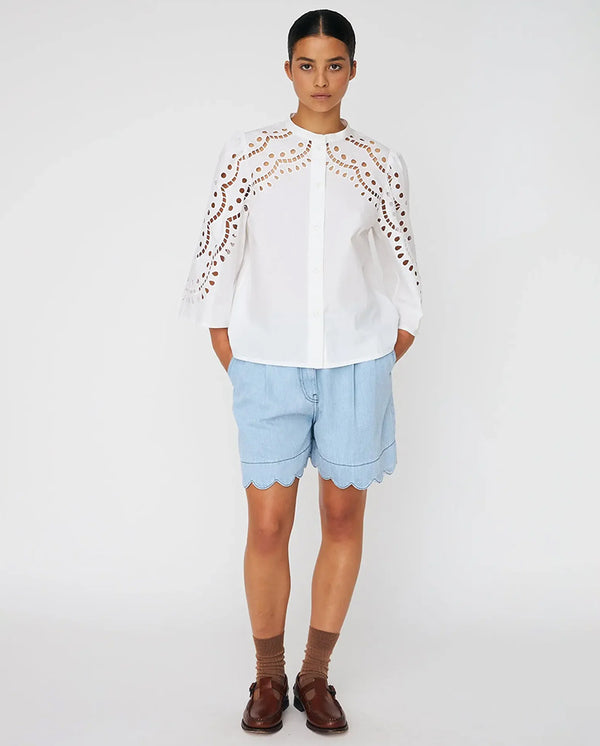 Embroidery Anglaise Shirt - White