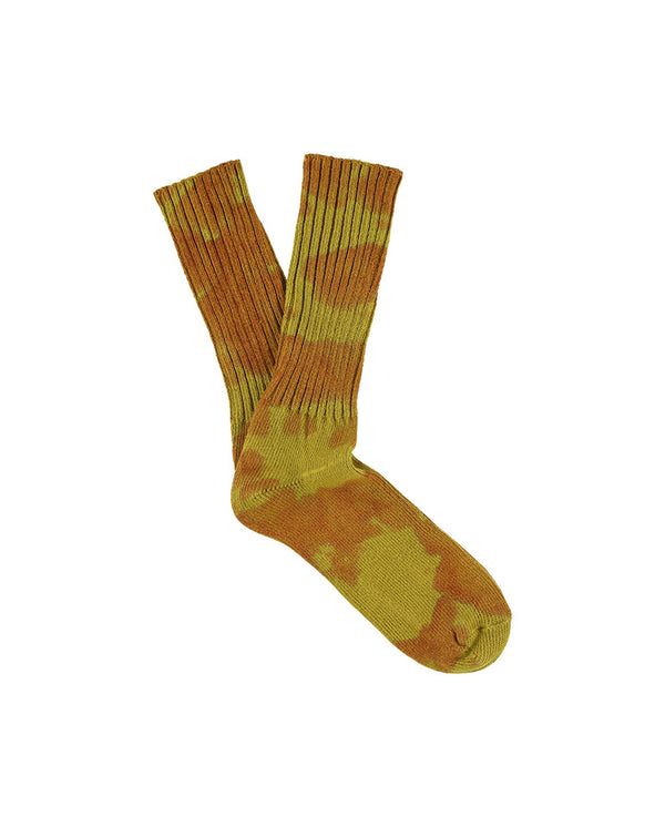 Tie Dye Socks - Rust / Mustard