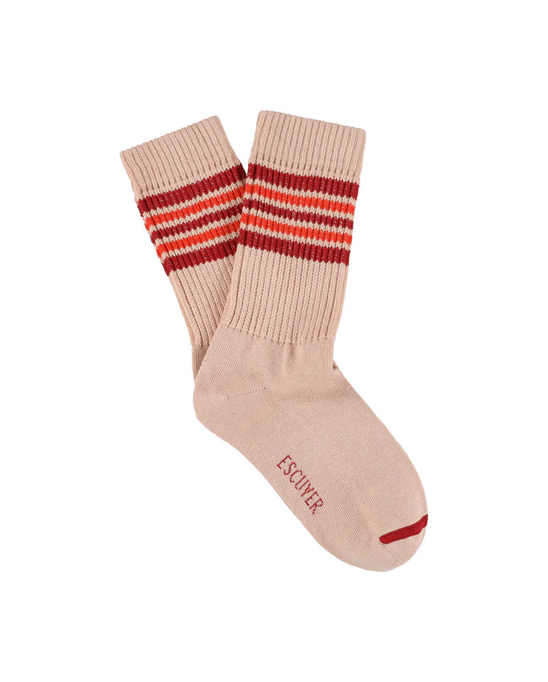 5 Stripes Socks - Pink / Red / Orange
