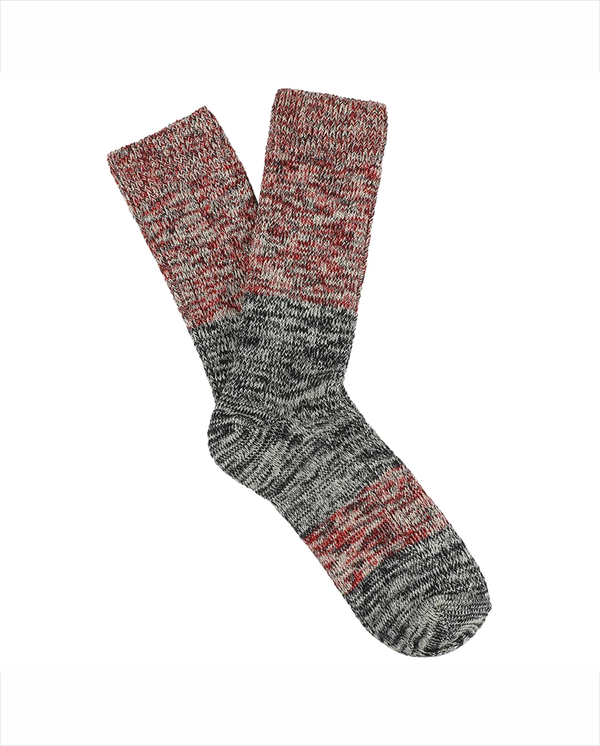Melange Block Socks - Navy / Red