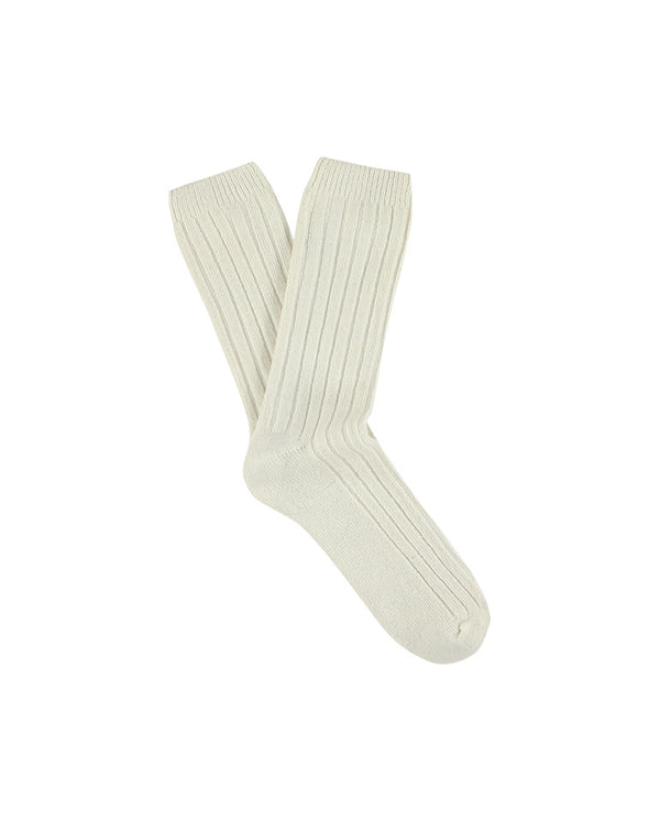 Cashmere Crew Socks - Ecru