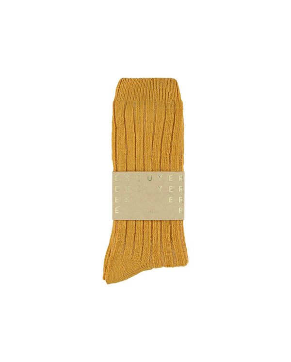Cashmere Crew Socks - Mustard