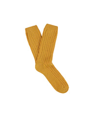 Cashmere Crew Socks - Mustard