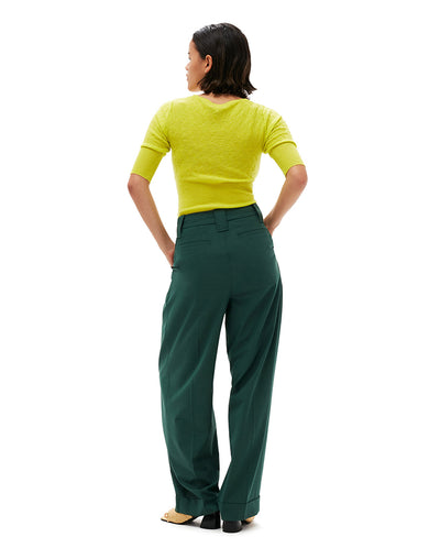 Drapey Melange Loose Trouser Trekking green