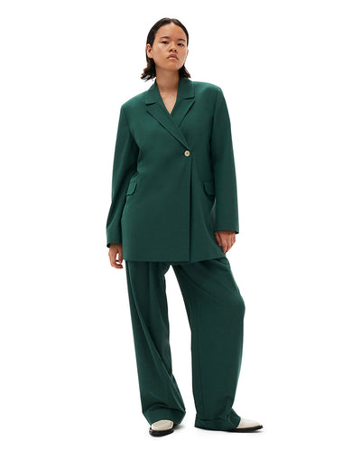 Drapey Melange Loose Trouser Trekking green