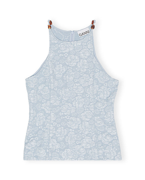 Stretch Jacquard top SKY BLUE