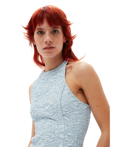 Stretch Jacquard top SKY BLUE