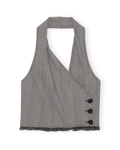 Herringbone Suiting Vest Frost gray