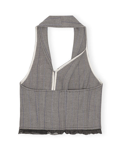 Herringbone Suiting Vest Frost gray