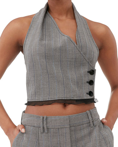 Herringbone Suiting Vest Frost gray