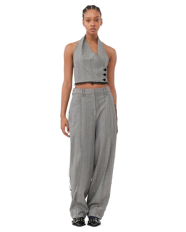 Herringbone suiting Trouser Frost gray
