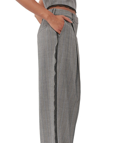 Herringbone suiting Trouser Frost gray