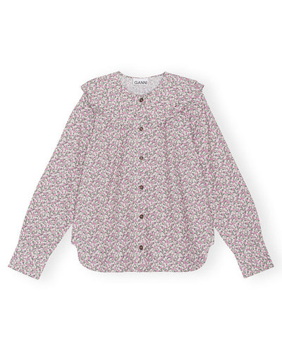 Printed double Collar shirt Frost gray