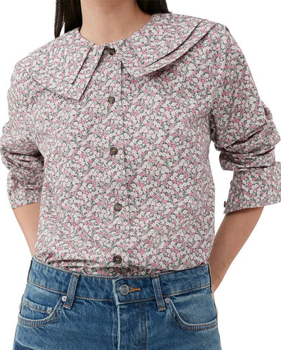 Printed double Collar shirt Frost gray