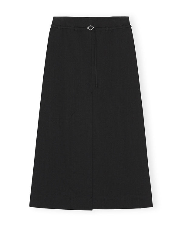 Suiting Maxi Slit Skirt BLACK