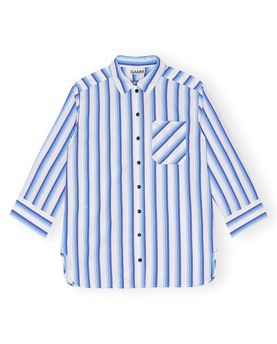 Stripe Cotton shirt Silver Lake Blue