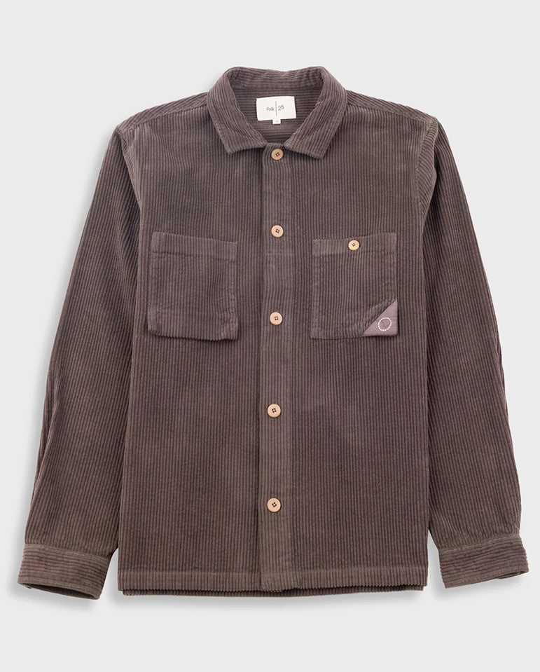 ANNIVERSARY PATCH OVERSHIRT - RICH BROWN CHUNKY CORD