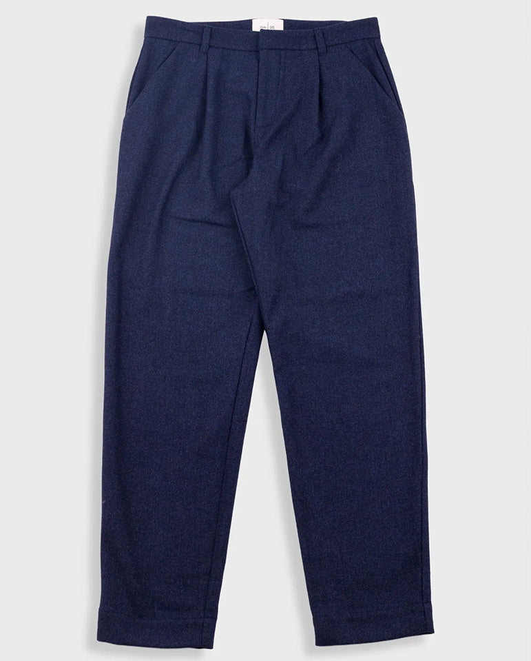 ASSEMBLY SUIT TROUSER - NAVY MELANGE WOOL