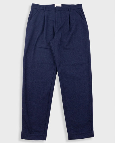 ASSEMBLY SUIT TROUSER - NAVY MELANGE WOOL
