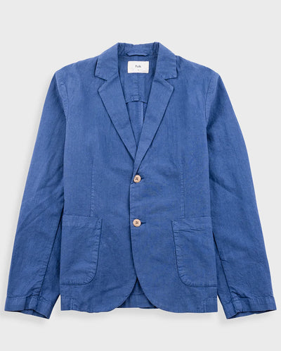 COTTON LINEN BLAZER - WOAD