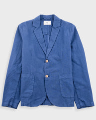 COTTON LINEN BLAZER - WOAD